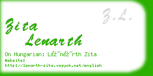 zita lenarth business card